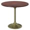 Homeroots 36" Walnut and Brass Solid Wood and Iron Pedestal Base Round Top Dining Table 640686 - alternate 4