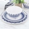 Martha Stewart 12 Piece Round Bamboo Fiber Dinnerware Set in Blue 136004.12 - alternate 3