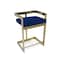 Homeroots 26" Blue and Gold Metal and Velvet Low Back Counter Height Bar Chair 555073 - alternate 1