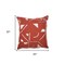 Homeroots 20" Orange and Ivory Geometric Cotton Blend Throw Pillow With Embroidery 549422 - alternate 2