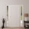 Vdomdoors Front Exterior Prehung Metal-Plastic Door, Manux 8111 White Silk, 2 Side Sidelite Transoms, Office MANUX8111EXD-WS-W14+36+14xH80-LH - alternate 2