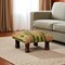 Homeroots 16" Green Tan And Brown Cotton Striped Tiger Print Footstool 634165 - alternate 5