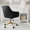Martha Stewart Rayna Upholstered Office Chair in Black/Polished Brass CH-220921-6-BK-GLD-MS - alternate 4