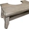Homeroots 8" Gray Solid Teak Bathroom Toilet Stool 383384 - alternate 2