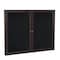Ghent 2 Door Enclosed Recycled Rubber Bulletin Board, Bronze Aluminum Frame, 3'H x 5'W, Black PB23660TR-BK - alternate 1
