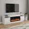 Homeroots 70in White Wood Fireplace Entertainment Center With Fireplace 723800 - alternate 3