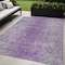 Homeroots 5' X 8' Plum Purple And Silver Oriental Washable Indoor Outdoor Area Rug 588835 - alternate 1