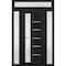 Vdomdoors Front Exterior Prehung FiberGlass Door Frosted Glass / Manux 8088 Matte Black / 2 Sidelight and Tra MANUX8088EXD-BLK-W14+36+14 x H80+14-RH - alternate 1