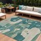 Homeroots 8' X 10' Teal Blue Ivory And Beige Abstract Washable Indoor Outdoor Area Rug 630612 - alternate 1