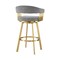 Armen Living Chelsea 26in Swivel Counter Stool with Gold Brushed Stainless Steel and Anchor Gray Fabric LCCSBABGLAGRY26 - alternate 3