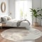 Homeroots 8' Ivory Beige And Taupe Round Floral Washable Indoor Outdoor Area Rug 589544 - alternate 5