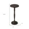 Homeroots 22" Black Distressed Aluminum Round Pedestal End Table 634862 - alternate 4