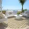 Homeroots 8' Gold And Beige Round Geometric Washable Indoor Outdoor Area Rug 583284 - alternate 3