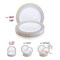 Smarty Had A Party 7.5" White with Blue and Gold Chord Rim Plastic Appetizer/Salad Plates (120 Plates), 120PK 627-CASE - alternate 4