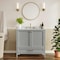 Flash Furniture Haven 36in. Vanity w/Sink, Storage Cabinet w/Gold Hardware, Bottom Drawer, Marble Countertop, Gry FS-BN-4-36-KD-GY-HDGLD-GG - alternate 1
