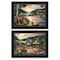 Homeroots Set Of Two Lakefront Camping 2 Black Framed Print Wall Art, 2PK 407184 - alternate 1