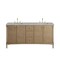 James Martin Vanities Kinnsden 72" Double Vanity, Weathered Oak w/ 3 CM Victorian Silver Silestone Top D680-V72-WTO-3VSL - alternate 1