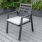 Leisuremod Chelsea Aluminum Outdoor Dining Table With 8 Chairs and Cushions, Light Grey CC20-T63BL-LGR6 - alternate 4