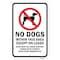 Signmission No Dogs Within This Area Except On Leash Dogs Must Aluminum, 18" x 24", A-1824-25102 A-1824-25102 - alternate 2