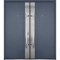 Vdomdoors Steel Double Doors Deux 0729 Gray Graphite Stainless Inserts Single Modern Painted DEUX0729DEXD-GRE-RH-W72 x H80 - alternate 1