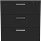 Homeroots 35" Black Wood Three Drawers Filing Cabinet 479949 - alternate 2