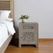 Homeroots 30" Gray Solid Wood Distressed Carved Floral One Drawer Nightstand 569581 - alternate 7
