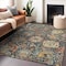Homeroots 10' X 14' Navy Blue Terra Cotta And Beige Damask Washable Indoor Outdoor Area Rug 603748 - alternate 5
