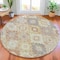 Homeroots 8' Ivory Gold And Gray Round Southwestern Washable Indoor Outdoor Area Rug 632271 - alternate 3