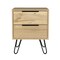 Homeroots 22" Oak Wood Two Drawer Nightstand 543659 - alternate 1