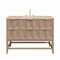 James Martin Vanities Emmeline 48" Single Vanity, Pebble Oak, w/ 3 CM Tajnar Eclos Top w/FreePower Wireless Charger D100-V48-PBO-FTJR - alternate 1