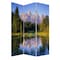 Homeroots 72" Blue And Green Canvas Folding Three Panel Screen Room Divider 274633 - alternate 5