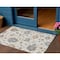 Homeroots 3' X 5' Ivory Brown And Blue Floral Washable Indoor Outdoor Area Rug 606158 - alternate 1