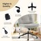 Simple Deluxe Criss Cross Legged Chair with Wheels, Armless PU Leather Office Desk Chair Wide Seat, Swivel Rollin 3A88FNCHAR7295GRY - alternate 4