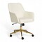Martha Stewart Rayna Upholstered Office Chair in Off White/Polished Brass CH-220921-6-CR-GLD-MS - alternate 1