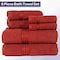 Lavish Home 6PC Bathroom Towels Set 100% Cotton with 2 Wash Cloths, 2 Hand Cloths, and 2 Bath Towel, Burgundy 67-0016-BUR - alternate 3