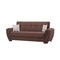 Homeroots 93" Brown Microfiber Convertible Futon Sleeper Sofa And Toss Pillows With Storage 607073 - alternate 4