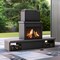 Sunjoy Wood Burning Fireplace, Matte Black, Steel, with Chimney, Log Holders, and Cover A304004830 - alternate 2