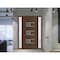Vdomdoors Front Exterior Prehung Metal-Plastic Door, Manux 8933 Walnut, 2 Side Sidelite Transoms, Office Comm MANUX8933EXD-WLN-W14+30+14xH80-LH - alternate 1