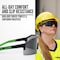 Jackson Safety Maxview+, Safety Glasses, Anti-Fog & Anti-Scratch, Smoke Lens, Black/Green Frame, Half-Frame 60003 - alternate 3