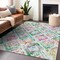 Homeroots 8' X 10' Teal Blue Green And Purple Geometric Washable Indoor Outdoor Area Rug 603487 - alternate 4