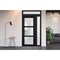 Vdomdoors Front Exterior Prehung FiberGlass Door Frosted Glass / Manux 8552 Matte Black / Sidelight and Trans MANUX8552EXD-BLK-W30+14 x H80+14-LH - alternate 4