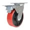 Vestil Polyurethane Swivel With Total Brake Caster 6 In. Diameter x 2 In. Width 1232 lb Red/Black CST-VE-6X2PU-SWTB - alternate 1