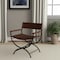 Homeroots 29" Brown and Black Metal And Genuine Leather Director's Chair 548250 - alternate 3