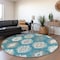 Homeroots 8' Teal Blue Ivory And Gray Round Southwestern Washable Indoor Outdoor Area Rug 615178 - alternate 3