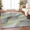 Homeroots 5' X 8' Artichoke Green Gray And Silver Abstract Washable Indoor Outdoor Area Rug 616749 - alternate 2