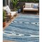 Homeroots 5' X 8' Navy Blue Denim Blue And Ivory Faux Bois Washable Indoor Outdoor Area Rug 614492 - alternate 1