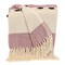 Homeroots 50" X 60" Purple and Ivory Woven Cotton Striped Throw Blanket with Tassels 478664 - alternate 1