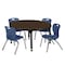 Regency Round Kee Adjustable Classroom Table W/ 4 Andy Stack Chairs, 42 in W, 42 in L, Neo Walnut TB42RNDNWAPBK45NV - alternate 1