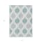 Homeroots 8' X 10' Aqua Teal Blue And Ivory Ikat Washable Indoor Outdoor Area Rug 589071 - alternate 3