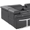 Homeroots Dark Gray Italian Leather Power Reclining U Shaped Eight Piece Sectional With Console 634666 - alternate 8